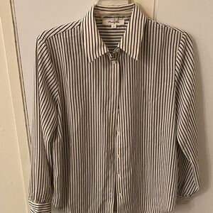 Black and white striped Monday Fun dress shirt